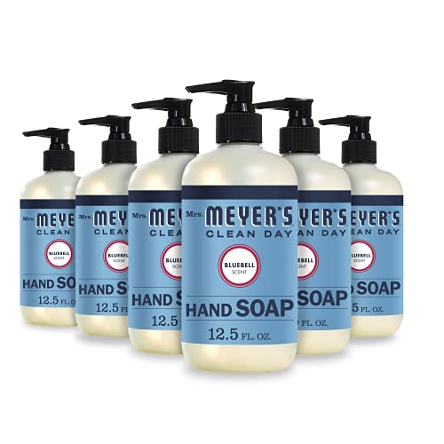 MRS. MEYER'S CLEAN DAY Hand Soap, Made with Essential Oils, Biodegradable Formula, Bluebell, 12.5 fl. oz - Pack of 6